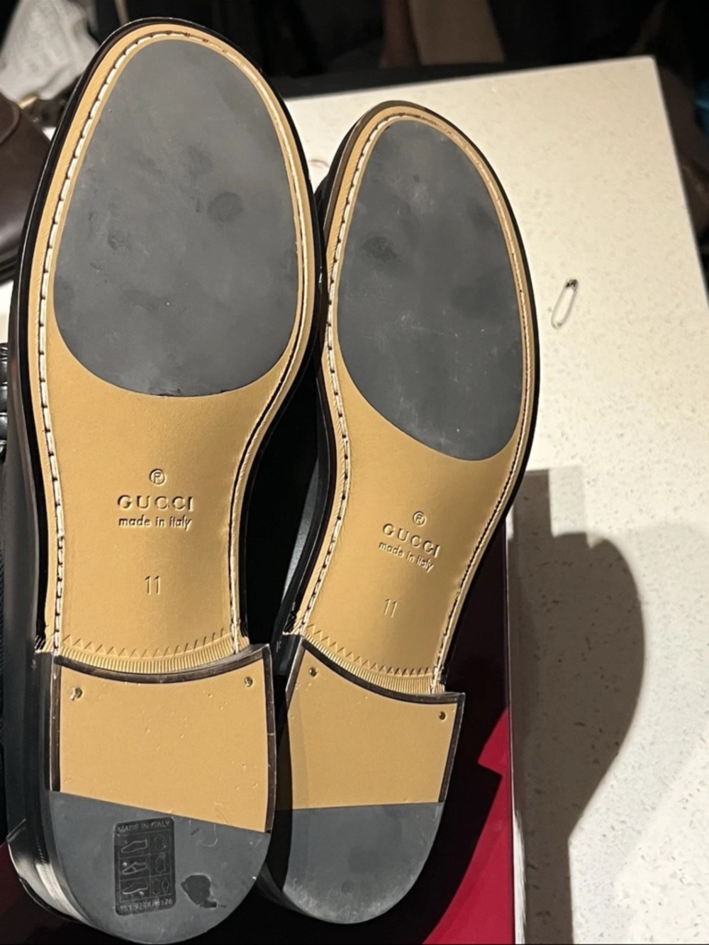 Gucci black leather micro soft loafer size 11 - Picture 9 of 10